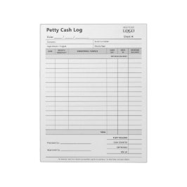 Bloco De Notas Business Petty Cash Log | Razão para Pequenas Empr