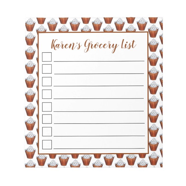 Bloco De Notas Butterscotch Pudim Cream Comida Meridional (Frente)