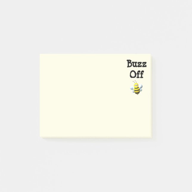 Bloco De Notas Buzz Off Bee Bumblebee Custom Text (Frente)