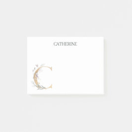 Bloco De Notas C Monograma Floral Personalizado