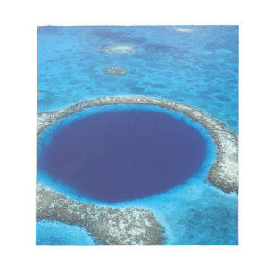 Bloco De Notas CA, Belize. Vista aérea do Blue Hole (diâmetro