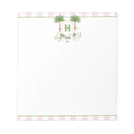Bloco De Notas Cabana Stripes Palm Beach Monogram Crest
