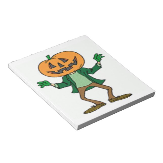 BLOCO DE NOTAS CABEÇA DE PUMPKIN DE HALLOWEEN (Inclinado)