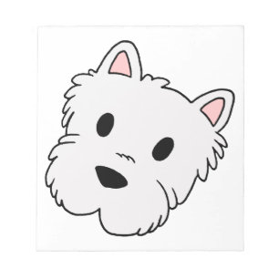 Bloco De Notas cabeça dos desenhos animados do westie
