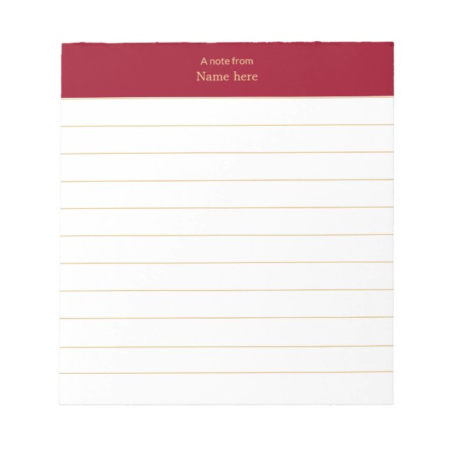 Bloco De Notas Cabeçalho Vinho Elegante Linha (Frente)