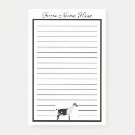 Bloco De Notas Cabra leiteira branca e negra personalizada