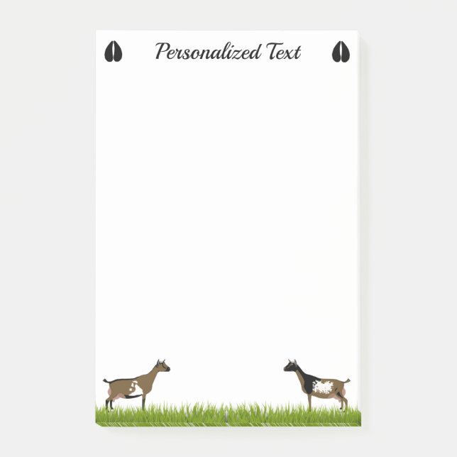 Bloco De Notas Cabra Leiteira Nigeriana Personalizada (Frente)