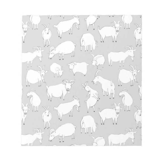 Bloco De Notas Cabras brincando - Cinza (Frente)