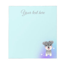 Bloco de Notas Cachorrinho Fofo com fundo de cor s
