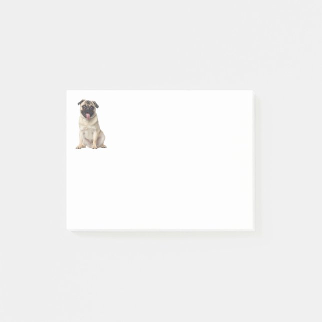 Bloco De Notas Cachorrinho Pug Notas Adhesivas Post IT (Frente)