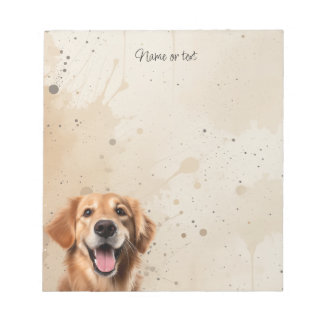 Bloco De Notas Cachorro Animal Personalizado Golden Retriever