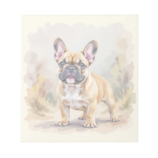 Bloco De Notas Cachorro Bulldog Francês Fofo Marrom Claro (Frente)