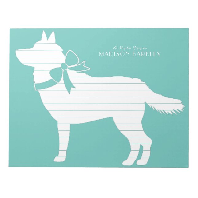 Bloco De Notas Cachorro Cachorrinho Husky Siberiano Malamut (Frente)