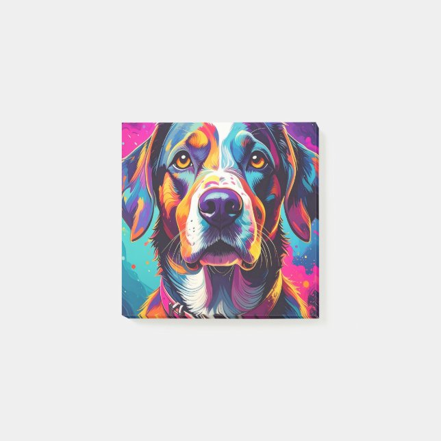 Bloco De Notas cachorro colorido (Frente)
