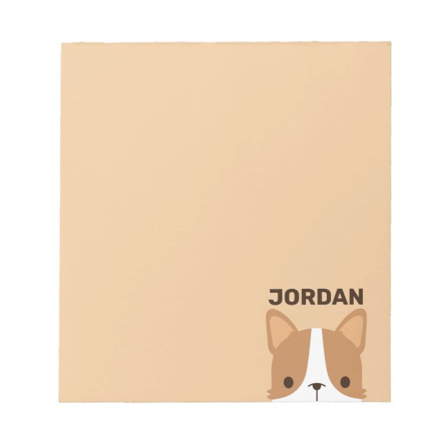 Bloco De Notas Cachorro Corgi Corgento com Nome Personalizado (Frente)