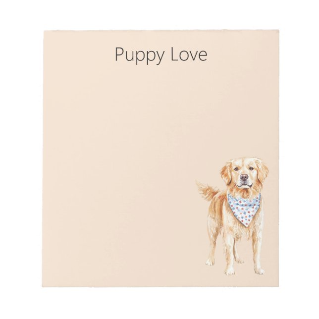 Bloco De Notas Cachorro Creme Amor de Cachorrinho (Frente)