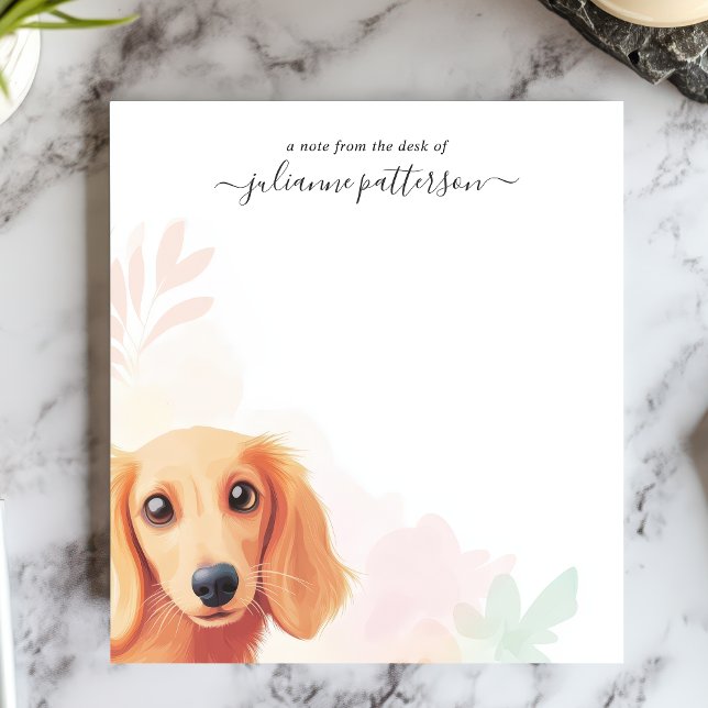 Bloco De Notas Cachorro Dachshund Fofo de Cabelo Comprido Nome Pe (Criador carregado)