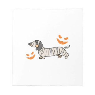 Bloco De Notas Cachorro Dachshund Halloween Candy Corn Lua Cheia