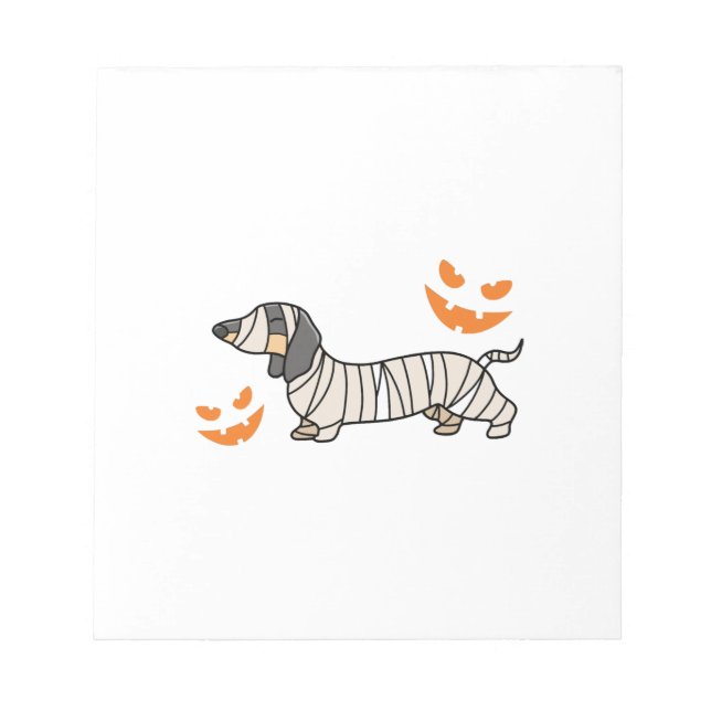 Bloco De Notas Cachorro Dachshund Halloween Candy Corn Lua Cheia (Frente)