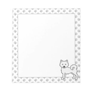 Bloco De Notas Cachorro de Cartoon Branco Malamute