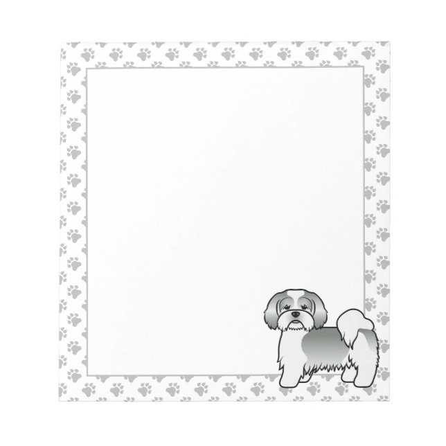 Bloco De Notas Cachorro De Desenho Animado Fofo Lhasa Apso Pratea (Frente)