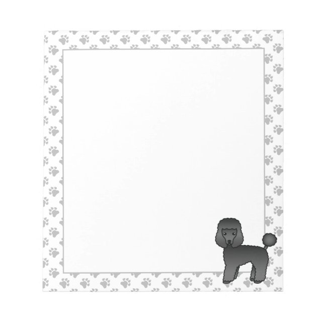 Bloco De Notas Cachorro de desenho animado fofo Poodle Toy preto (Frente)