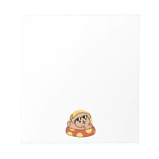 Bloco De Notas Cachorro de Verão legal flutuante - Festa de Pisci (Frente)