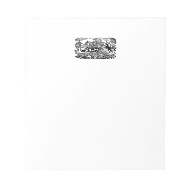 Bloco De Notas Cachorro executando ilustração vitoriana antiga de (Frente)