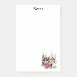 Bloco De Notas Cachorro fofo, Boneco de Neve & Nome Personalizado