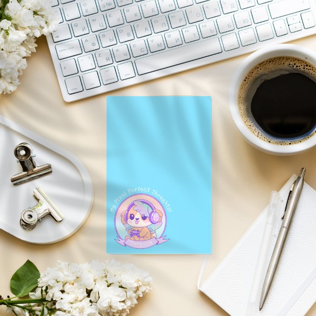 Bloco De Notas Cachorro Gamer legal Kawaii Cachorro Azul Bebê (Criador carregado)