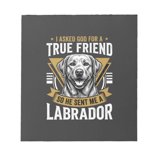 Bloco De Notas Cachorro Labrador Amigo Verdadeiro (Frente)