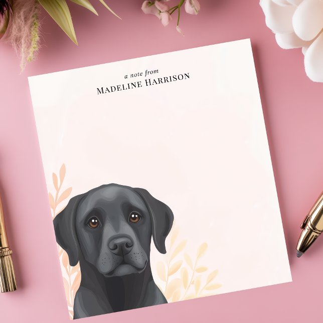 Bloco De Notas Cachorro Labrador Retriever Preto Nome Personaliza (Criador carregado)