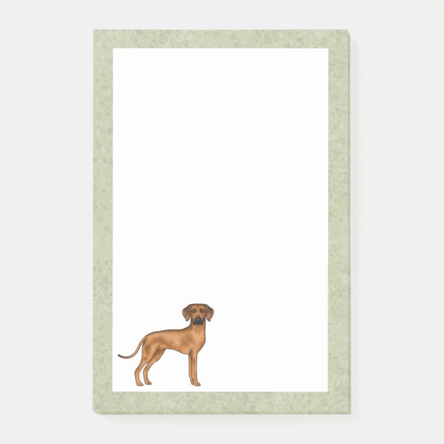 Bloco De Notas Cachorro Leão Africano Fofo Rhodesian Ridgeback Ve (Frente)