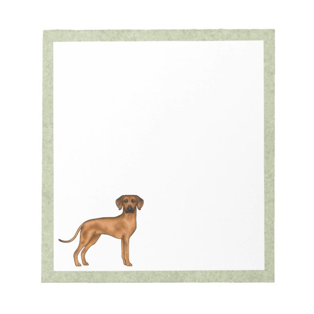 Bloco De Notas Cachorro Leão Africano Fofo Rhodesian Ridgeback Ve (Frente)