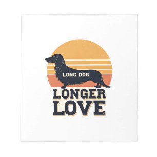 Bloco De Notas Cachorro Longo Amor Mais Longo Vintage Dachshund P