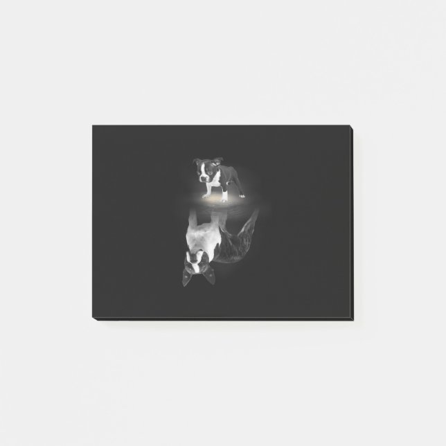 Bloco De Notas Cachorro Mãe BostonTerrier Cachorro Dogente presen (Frente)