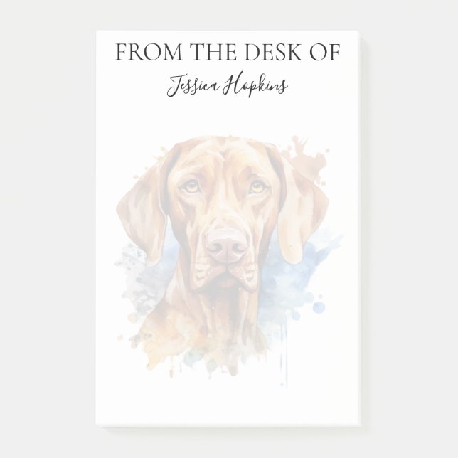 Bloco De Notas Cachorro Monogramado Amante de Vizsla (Frente)