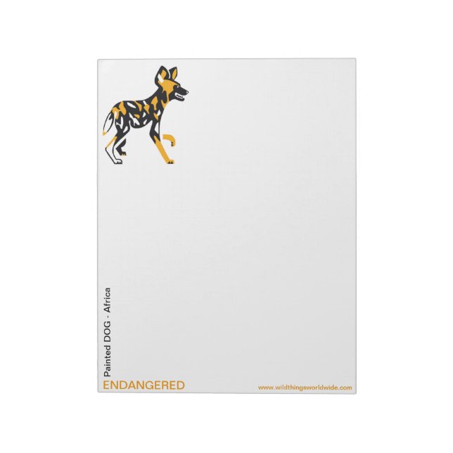 Bloco De Notas Cachorro pintado com um gráfico original - animal  (Invertido)