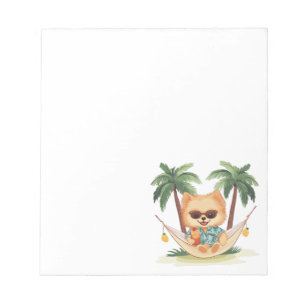 Bloco De Notas Cachorro Pomerano Em Camisa Hammock Havaiana
