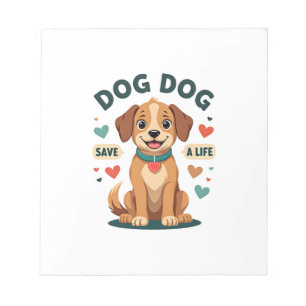 Bloco De Notas Cachorro Resgate Fofo Vintage Salve Uma Vida Carto