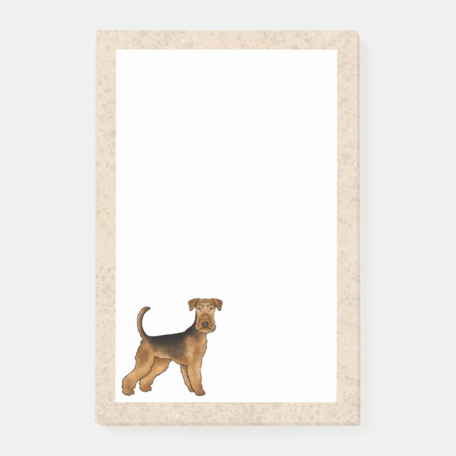 Bloco De Notas Cachorro Terrier Airedale Fofo Bingley Terrier (Frente)