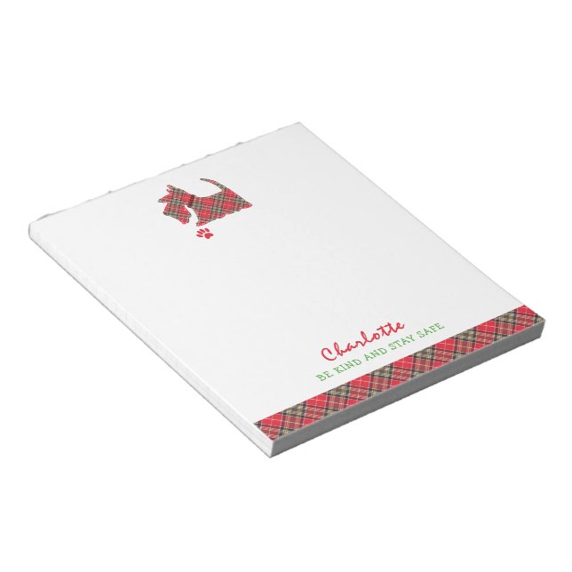 Bloco De Notas Cachorro Terrier escocês personalizado (Inclinado)