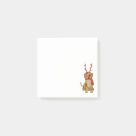 Bloco De Notas Cachorro vestindo Antlers e Scarf