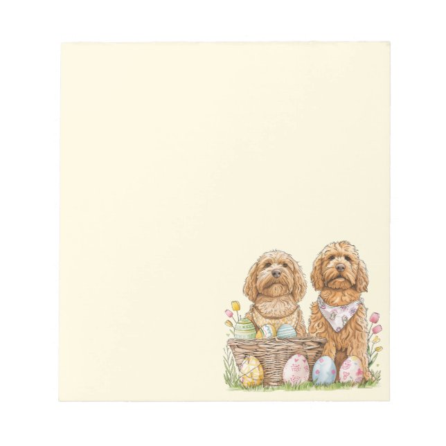 Bloco De Notas Cachorros de Goldendoodle páscoas (Frente)
