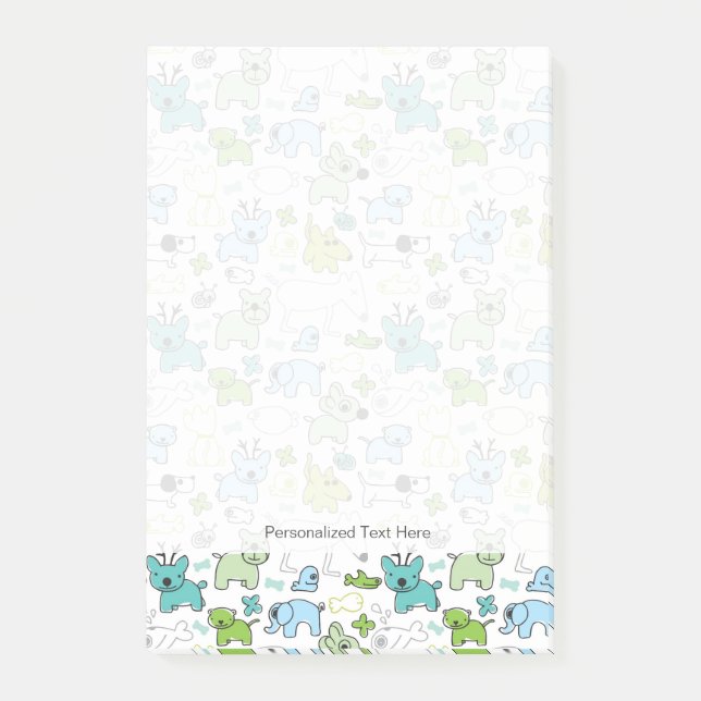 Bloco De Notas caçoa o teste padrão animal do fundo (Frente)