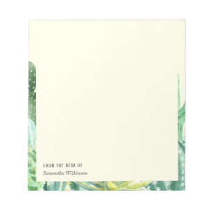 Bloco De Notas Cactos Personalizados Plantas Quic Greenery Aquare