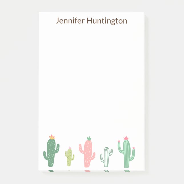 Bloco De Notas Cactus Bonito e Bem Suculento Personalizado (Frente)