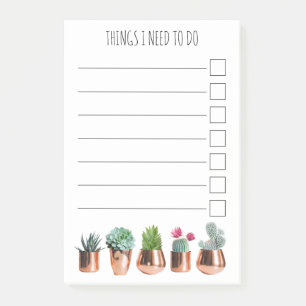 Bloco De Notas Cactus e Sucultivos na Lista de Potes Dourados a F