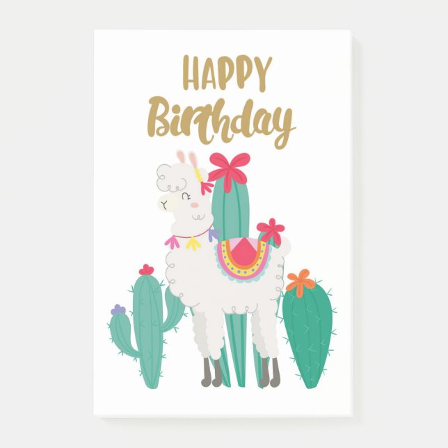 Bloco De Notas Cactus Happy Birthday (Frente)