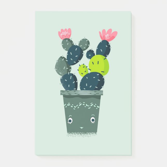 Bloco De Notas Cactus No Pote Sorridente (Frente)